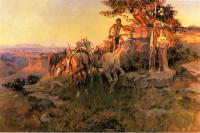 Charles Marion Russell - Watching for Wagons